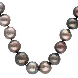 Collier Tecla - Perles grises des mers du Sud - 45 cm