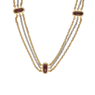 Collier Cartier vintage draperie - Or gris 18k Or...