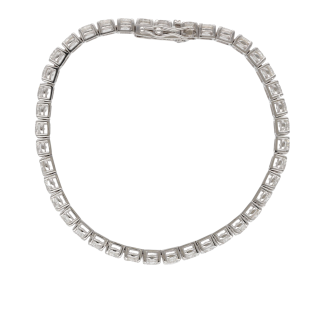 Bracelet rivière - Or blanc 18k - 40 diamants 12,9...