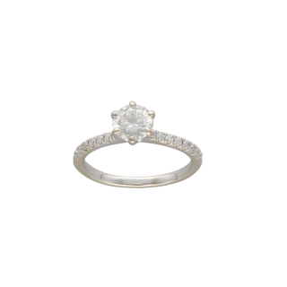 Solitaire - Or gris 18k - Diamants 1,00 ct - Taille...