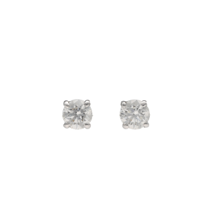 Puces d'oreilles - Or gris 18k - Diamants 0,84 ct...