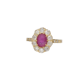 Bague Pompadour - Rubis 1,5 carats - Diamants 1,7...