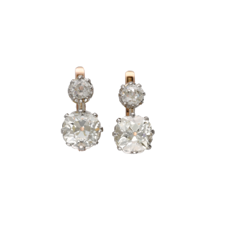 Boucles d'oreilles dormeuses - Or rose 18k et...