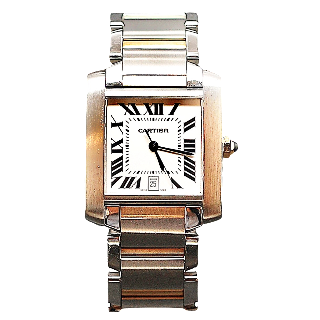 Montre Cartier Tank Française Or et Acier Homme de 2000. Automatique.