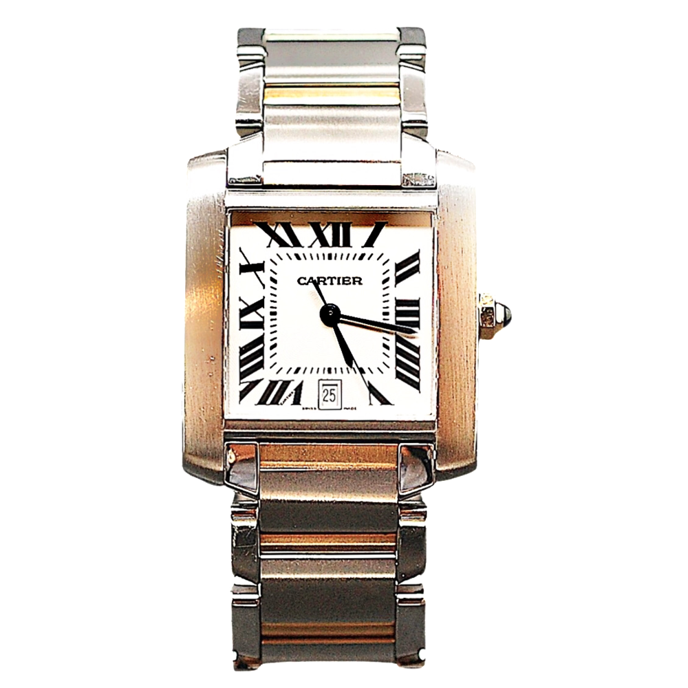 Montre Cartier Tank Française Or et Acier Homme de 2000. Automatique.