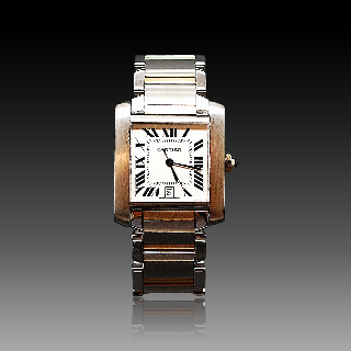 Montre Cartier Tank Française Or et Acier Homme de 2000. Automatique.