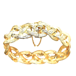 Bracelet Michele Morgan en Or jaune 18k massif vers 1970.