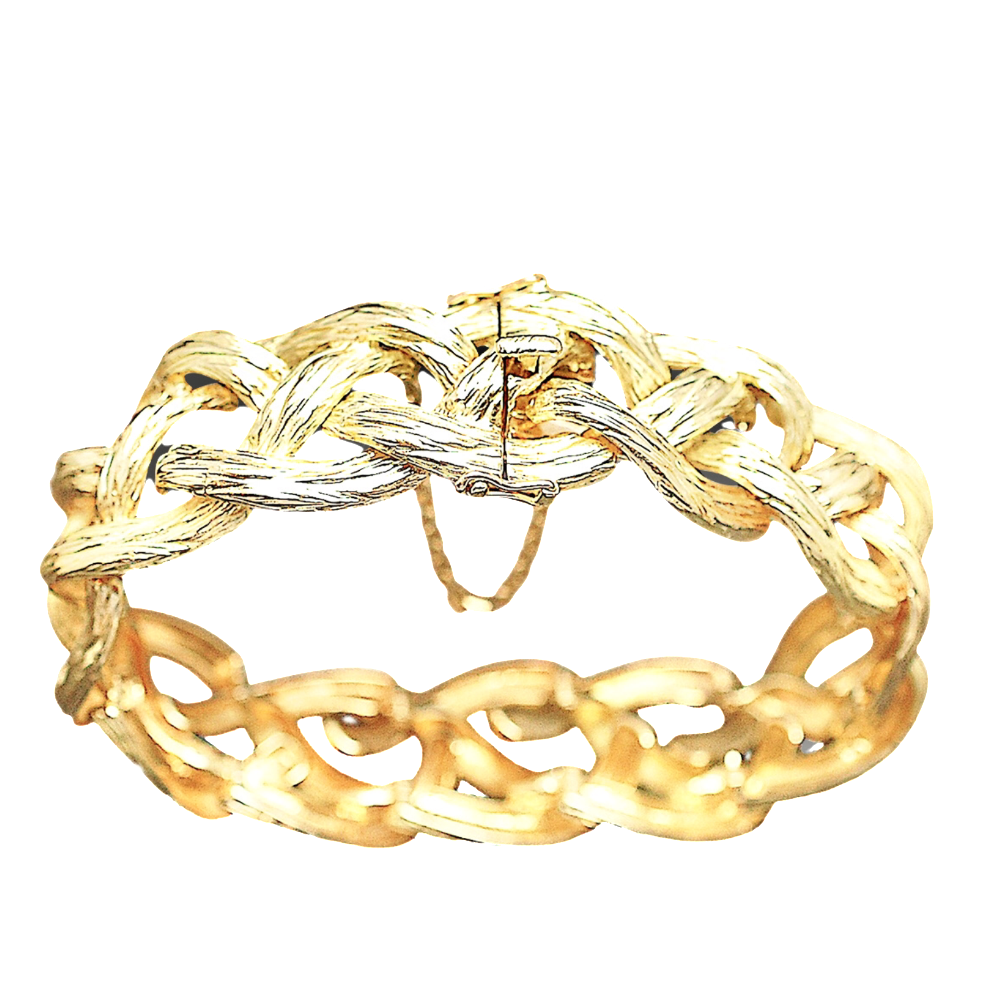 Bracelet Michele Morgan en Or jaune 18k massif vers 1970.