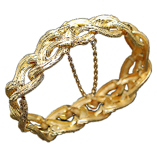 Bracelet Michele Morgan en Or jaune 18k massif vers 1970.