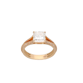 Solitaire - Or Rose 18k - Diamant Radiant 2,01...