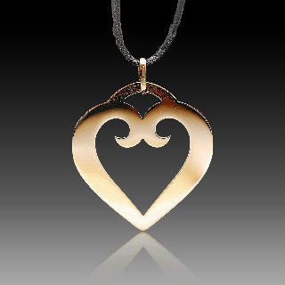 Collier Pendentif Mellerio "Le Coeur XL" Or jaune 18 k.