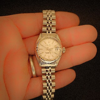 Montre Rolex Oyster Date Dame Acier de 1981. Cadran Gris. Ref : 6919 . Montre Rolex Oyster Date Dame Acier de 1981. Cadran Gris. Ref : 6919 .