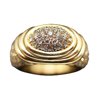 Bague Or Jaune 18K avec 1,6 Cts De Diamants Brillants H-VS