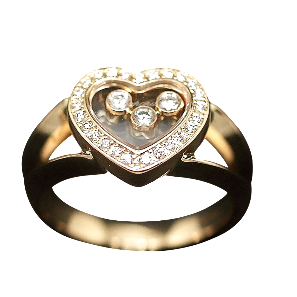 Bague Chopard Happy Diamonds Or Jaune 18k Diamants. Taille 52