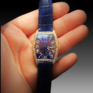 Montre de Dame Franck Muller Casablanca Or rose 18k Diamants Mécanique de 2002.