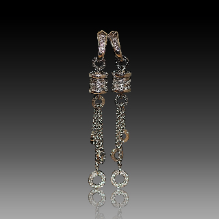 Boucles d'oreilles Bulgari "B zero 1 " en Or gris 18 Cts  avec diamants vers 2014 .