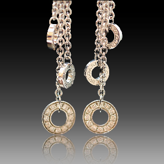 Boucles d'oreilles Bulgari "B zero 1 " en Or gris 18 Cts  avec diamants vers 2014 .