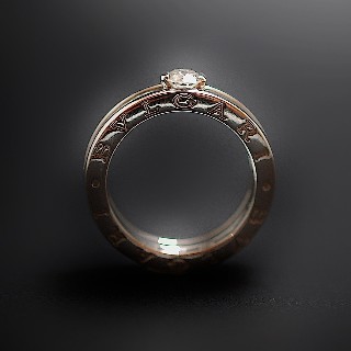 Bague Bulgari en Or Gris 18 Cts Diamants modèle "B-Zero-1" .Taille 54.  