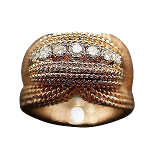 Bague vintage vers 1960 en Or 18K et Platine avec 0,50 Cts de Diamants Bague vintage vers 1960 en Or 18K et Platine avec 0,50 Cts de Diamants