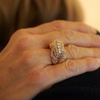 Bague vintage vers 1960 en Or 18K et Platine avec 0,50 Cts de Diamants Bague vintage vers 1960 en Or 18K et Platine avec 0,50 Cts de Diamants