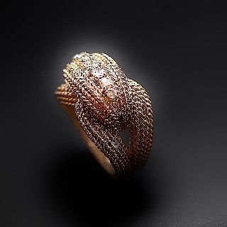 Bague vintage vers 1960 en Or 18K et Platine avec 0,50 Cts de Diamants 