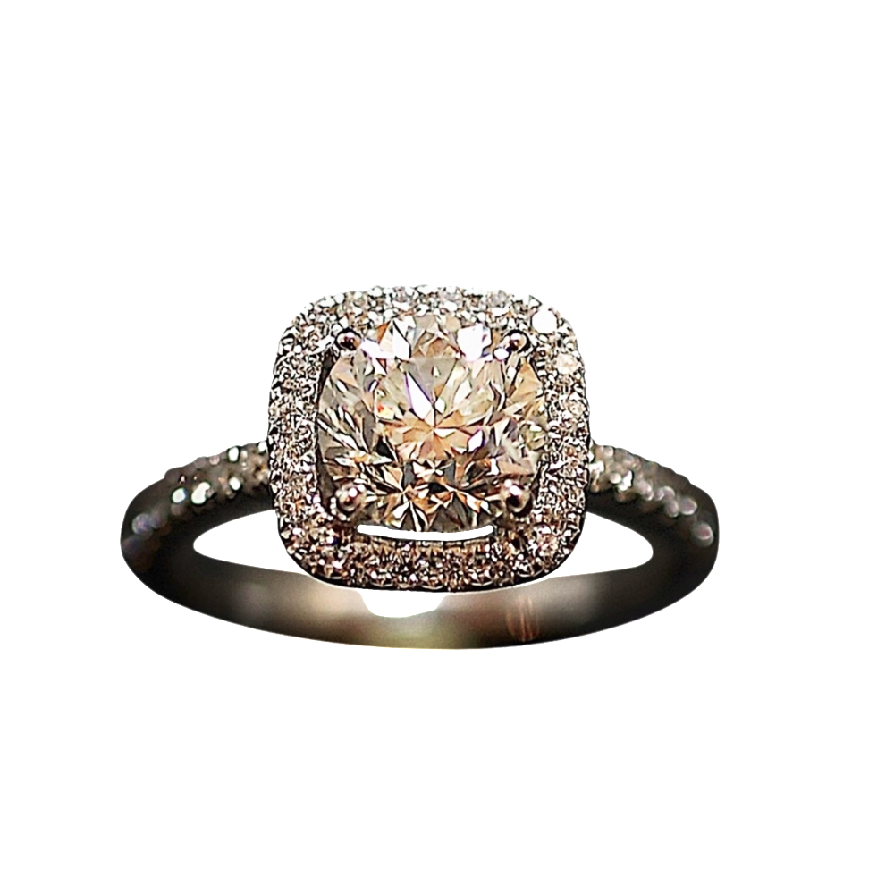 Solitaire en or 18k avec Diamant brillant de 1.67 Cts I-SI2 . Solitaire en or 18k avec Diamant brillant de 1.67 Cts I-SI2 .