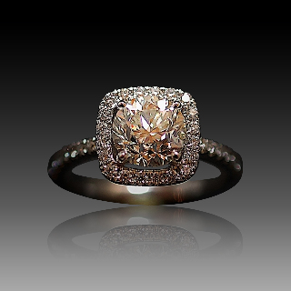 Solitaire en or 18k avec Diamant brillant de 1.67 Cts I-SI2 . Solitaire en or 18k avec Diamant brillant de 1.67 Cts I-SI2 .