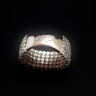 Bague Or Gris 18 cts avec 3.15 Cts de Diamants G-VS. Taille 56.