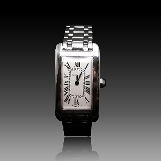 Montre Cartier Tank Américaine Dame Or Gris 18k Petit modèle.