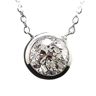 Collier Pendentif Diamant de 0.91 Cts M-SI2 . Or 18 Cts.