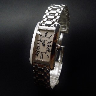 Montre Cartier Tank Américaine Dame Or Gris 18k Petit modèle.