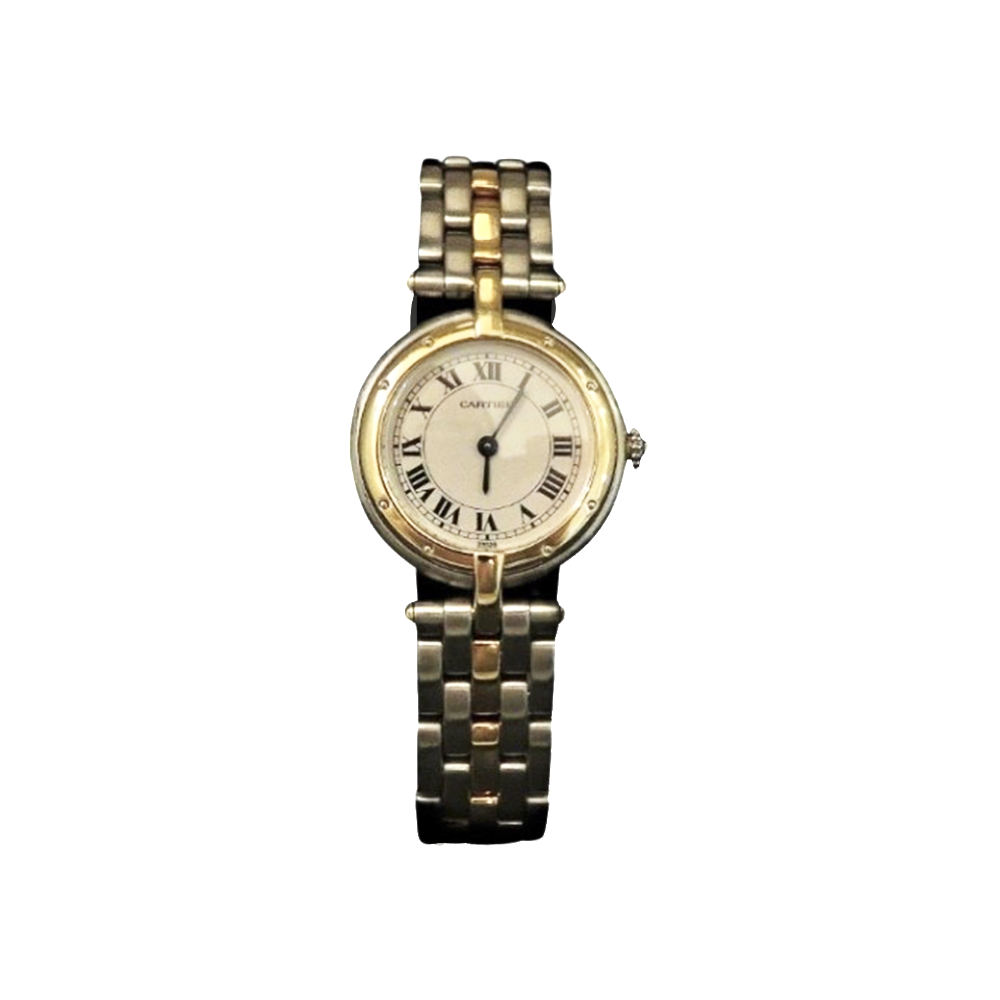 Montre Cartier dame "Panthère Vendome " Or jaune 18k & Acier quartz Vers 1995. Montre Cartier dame "Panthère Vendome " Or jaune 18k & Acier quartz Vers 1995.