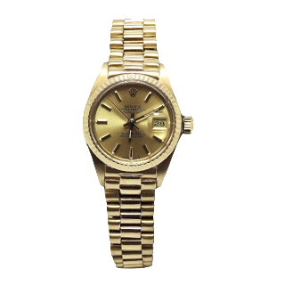 Montre Rolex Oyster Datejust Dame Or 18k Massif de 1978. Cadran jaune. Ref : 6917 .