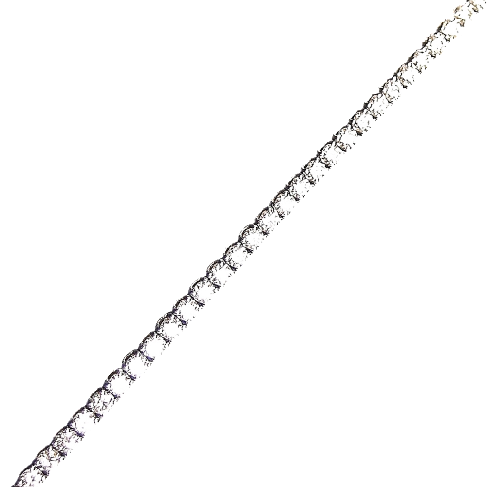 Bracelet ligne en or gris 18k avec 5.80 Cts de Diamants brillants blancs.