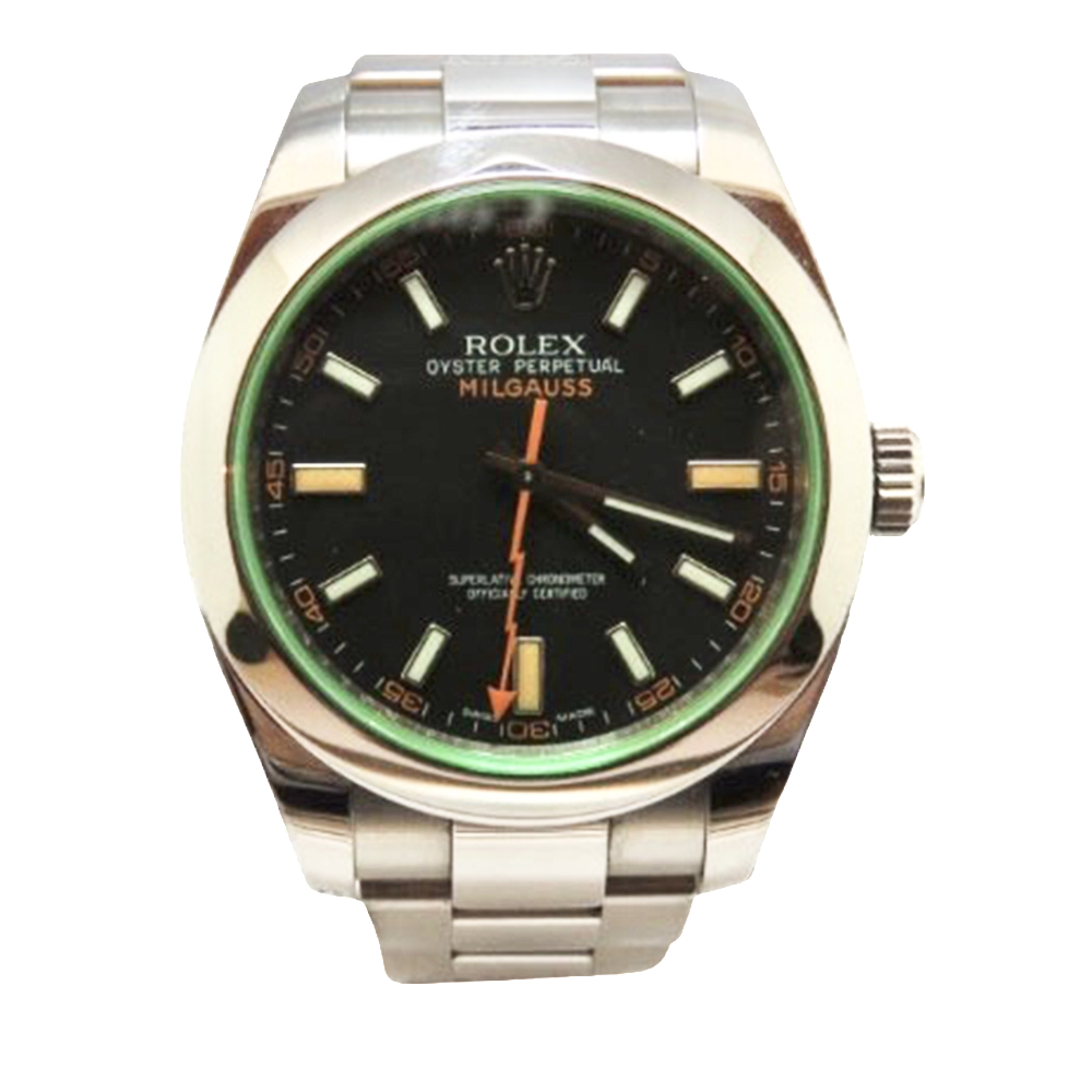 Montre Rolex Milgauss Homme Acier de 2011. Cadran noir. Ref : 116400GV .Full Set.