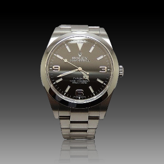 Montre Rolex Explorer I  en Acier de 2013. Cadran noir. Ref : 214270 .Full Set.