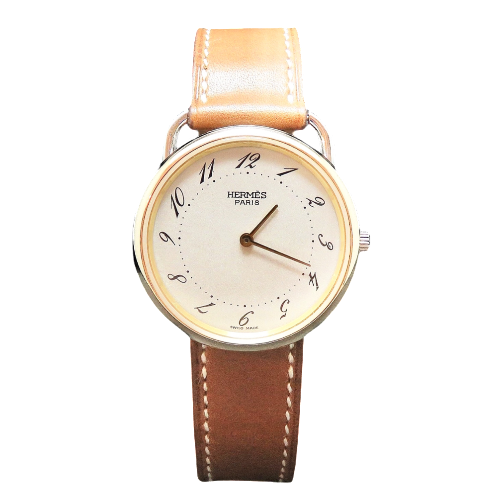 Montre Hermes "Arceau" Or et Acier . Quartz. 33 mm.