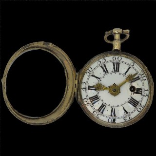 Montre à Gousset Oignon époque 1698 en Vermeil. Signée. Jacques Pourroy.