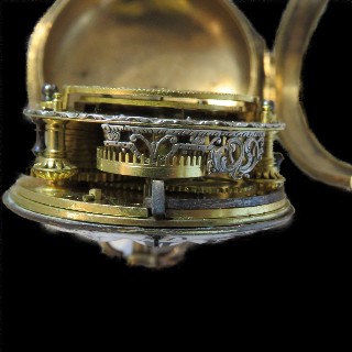 Montre à Gousset Oignon époque 1698 en Vermeil. Signée. Jacques Pourroy.