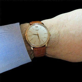 Montre Longines Conquest Vintage Homme en Or rose 18k Automatique Vers 1955.