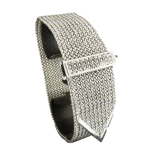 Bracelet Ceinture en or gris 18 Cts massif . Poids : 78.0 Grs