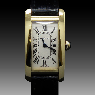 Montre Cartier Tank Américaine Dame Or Jaune 18k Petit modèle de 2001.