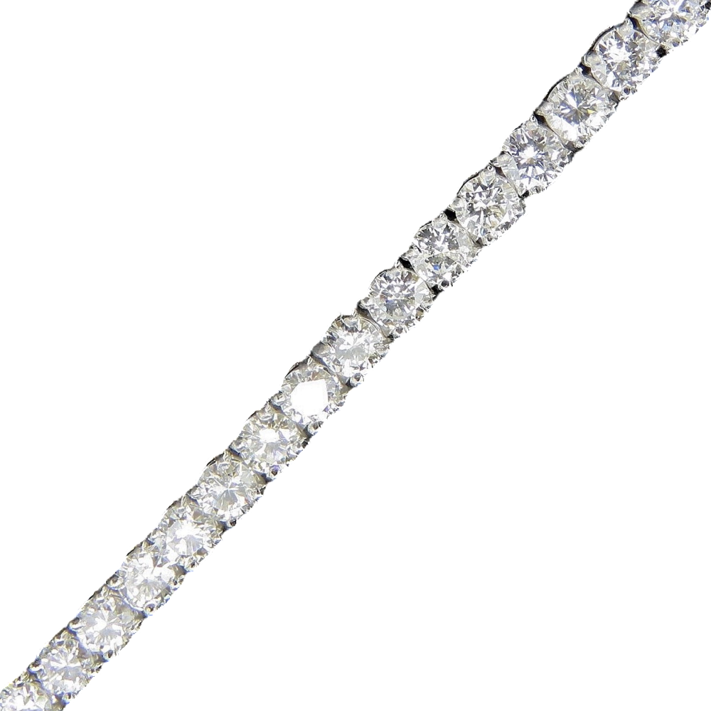 Collier "Rivière" ligne Diamants brillants 15.09 Cts G-VS en Or gris 18k. 45 cm