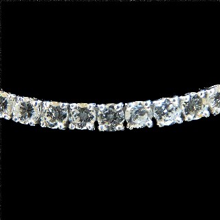 Collier "Rivière" ligne Diamants 15.09 Cts G-VS en Or gris 18k. 45 cm