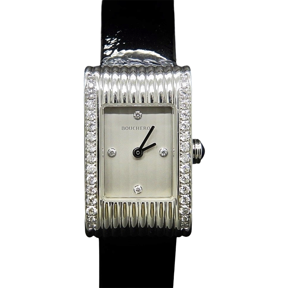 Montre Boucheron "Reflet" de Dame petit modèle acier et Diamants .