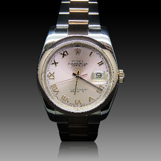 Montre Rolex Oyster Datejust en Or rose 18k et Acier de 2008 .  