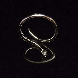 Bague Serpent Or Gris 18k et Diamants brillants. Taille 53