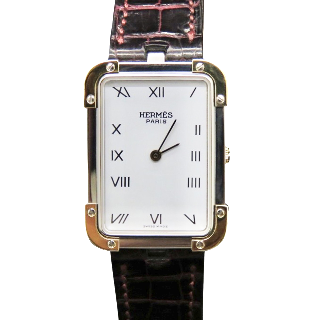 Montre Hermes Mixte "Croisière" Plaqué Or et Acier . Quartz.