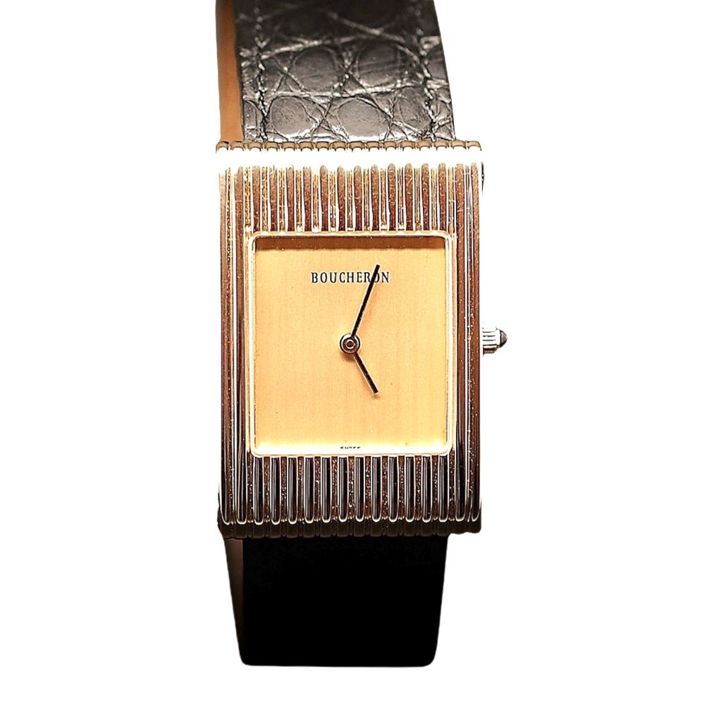 Montre Boucheron homme en Or Jaune 18k Vers 2000 quartz . Montre Boucheron homme en Or Jaune 18k Vers 2000 quartz .