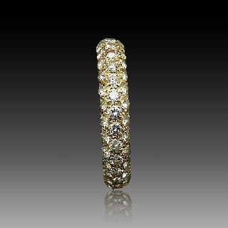 Alliance Chaumet "Full Pavé" or jaune 18k diamants avec 1,80 Cts. F-VVS . taille 50.